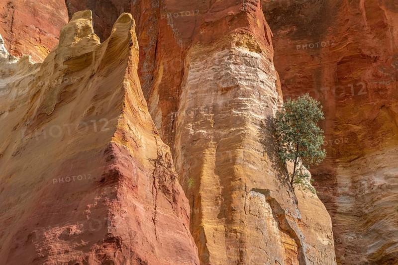 Luberon ocher near the village of Roussillon. Geological wonder in Provence