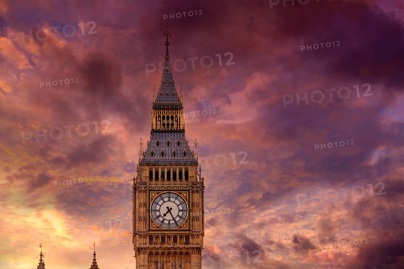 Big Ben Clock Tower closeup in London England