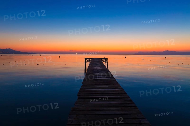Majorca Muro beach sunrise in Alcudia Bay Mallorca at Balearic Islands of Spain