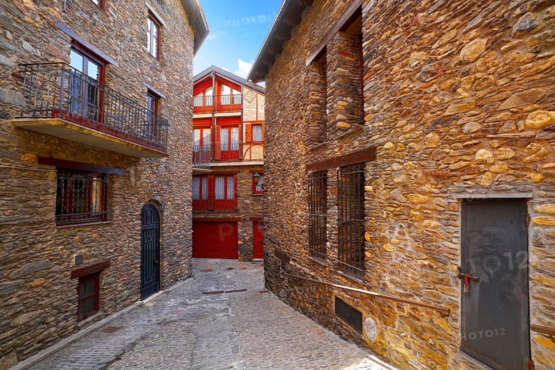 Ordino village in Andorra Pyrenees in ski area