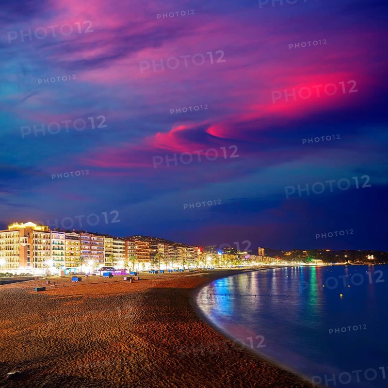 Lloret de Mar sunset at Costa Brava of Girona at Catalonia spain
