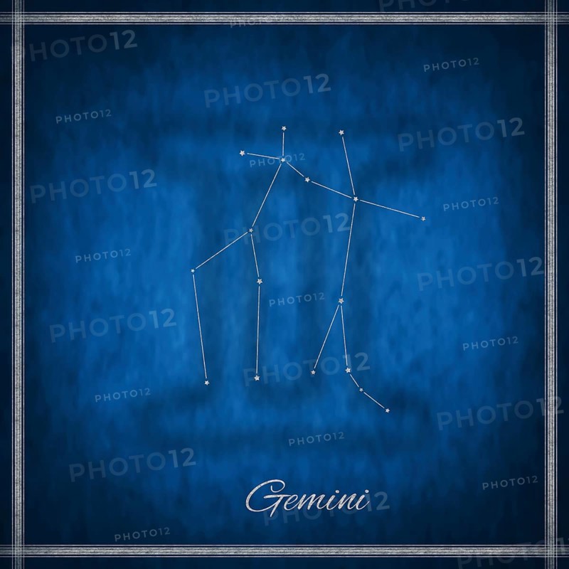 Gemini zodiac sign, constellation lines, Gemini symbol