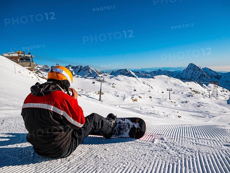 Snowboarder on a ski slope