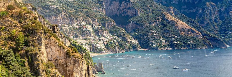Amalfi Coast, Mediterranean Sea, Italy. Website Banner