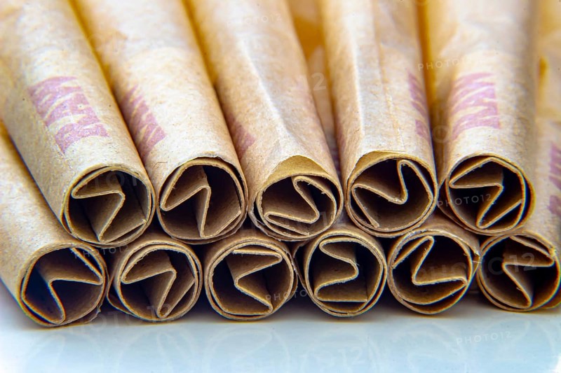 Calgary, Alberta, Canada. Sep 16, 2020. Close up to RAW Pre-rolls cannabis joints to filters Tips or Roach Papers