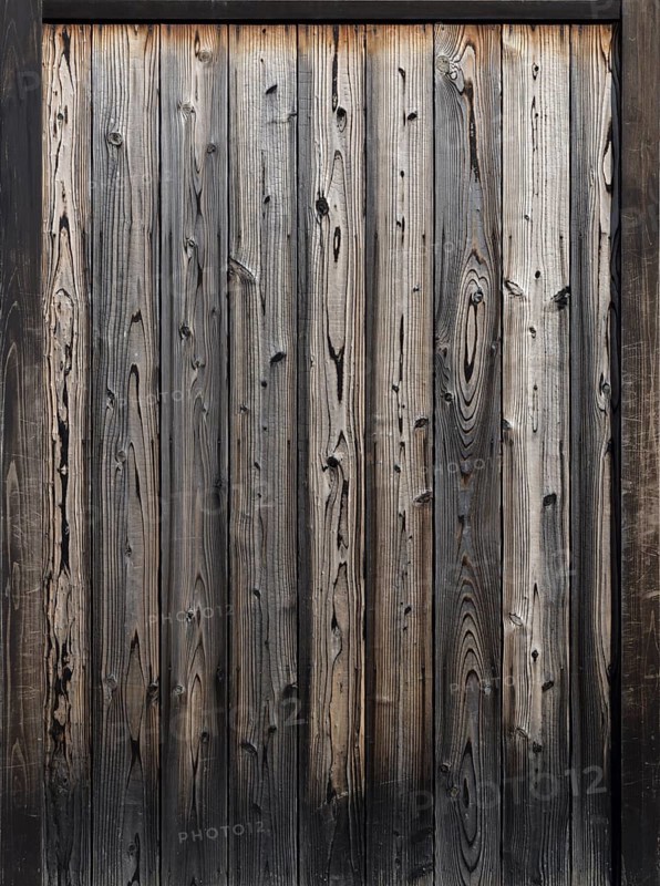 Rustic dark texture of faded burnt Japanese cedar wood boards exterior wall background