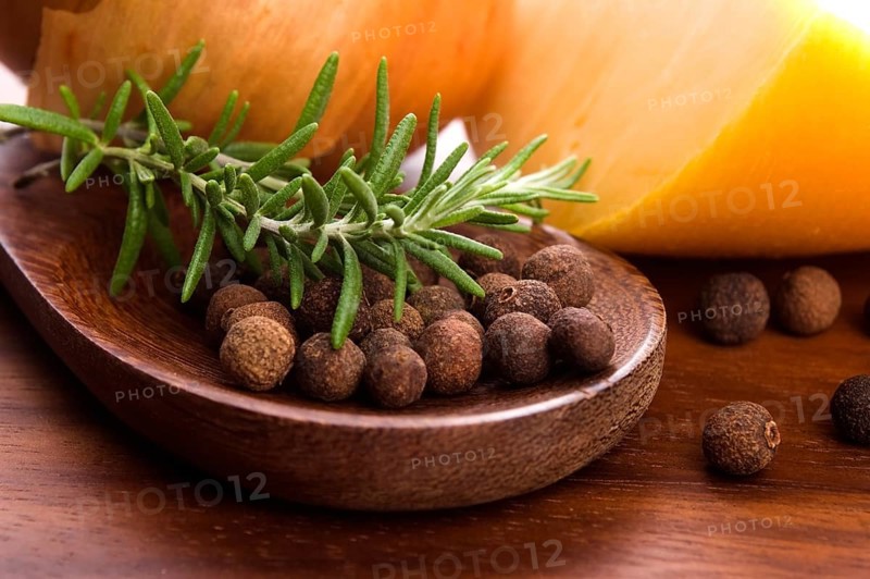 Allspice with fresh rosemary, cheese and onion, lodz, poland
