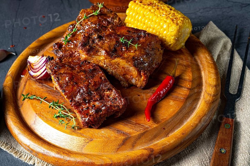 Tender spare ribs from the grill