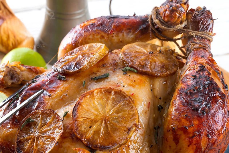 Roasted chickens