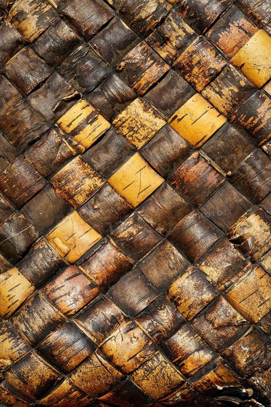 Old faded traditional birch bark weaving texture