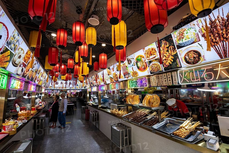 Food court, street food, Asian food, Yuyuan Bazar, Yu Yuan, Yu Garden, Old Town, Shanghai, People's Republic of China