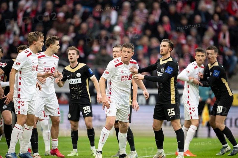 (DFL/DFB REGULATES PROHIBIT ANY USE OF PHOTOGRAPHS AS IMAGE SEQUENCES AND/OR QUASI-VIDEO), RheinEnergieStadion, Cologne, North Rhine-Westphalia, Timo Hübers (1.FC Köln, Defence, #4), Dominique Heintz (1.FC Köln, Defence, #3), 2nd Bundesliga, 1.FC Köln, SV 07 Elversberg on 25.01.2025 at RheinEnergieStadion in Cologne Germany