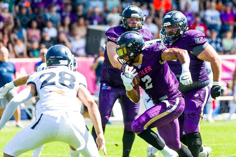 European League of Football, ELF/ Game : Milano Seamen at Frankfurt Galaxy  on 20. Aug.  2023 ,in the PSD Bank Arena , Frankfurt  ,  Germany, Europe