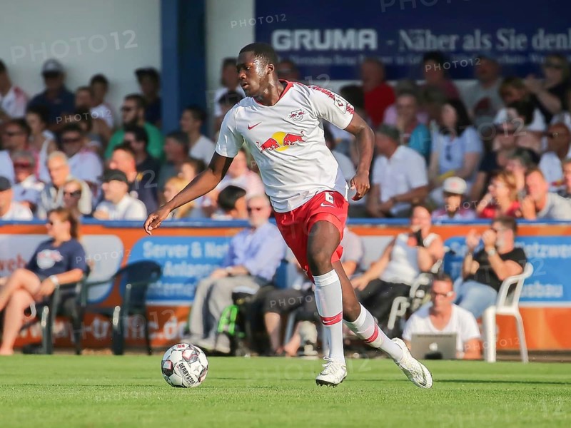 French footballer Ibrahima Konate RB Leipzig in a test match at FC Grimma on 20.07.2018, French footballer Ibrahima Konate RB Leipzig in a test match at FC Grimma on July 20th, 2018