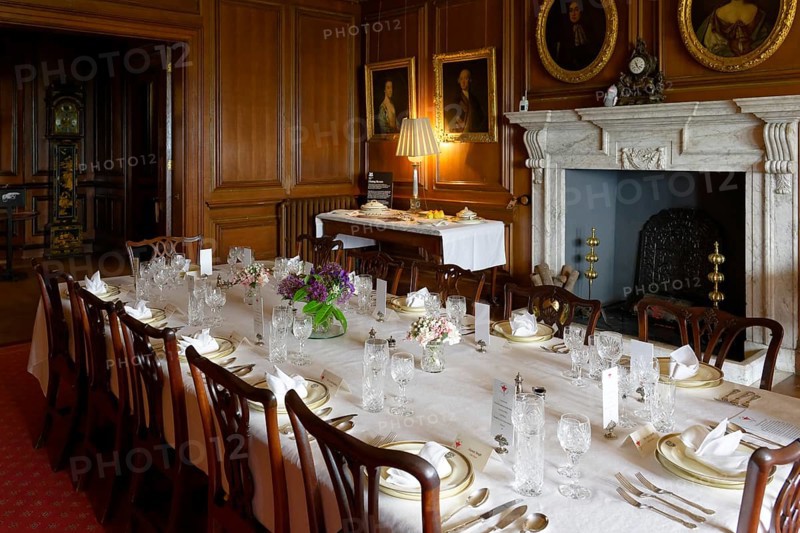 Interior view, Dining Hall, Dunster Castle, Dunster, England, Great Britain