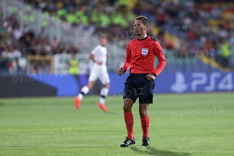 Sofia, Bulgaria - August 17, 2016: Football referee Mark Clattenburg is on Bulgaria's national stadium during the match between PFC Ludogorets 1945 and FC Victoria Pilzen