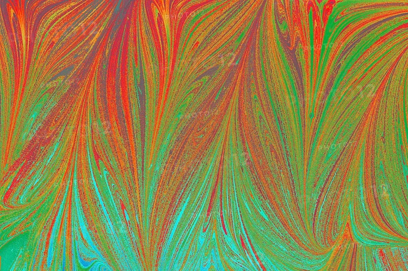 Beautiful abstract art of Ebru marbling painting techniques on water with acrylic paints