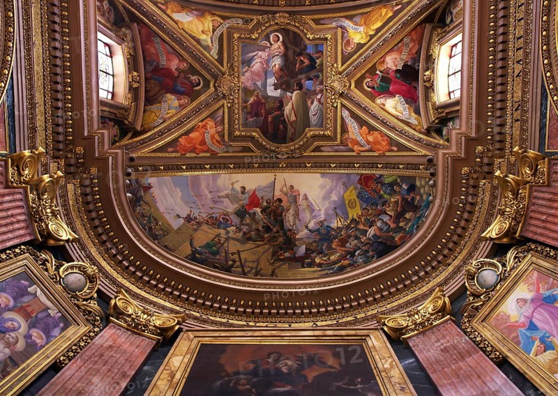 Religious images on the church ceiling