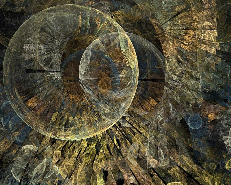 Abstract fractal background - fancy mosaic over black
