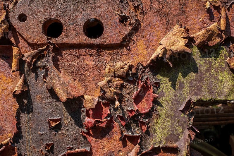 Old rusty railway vehicle parts