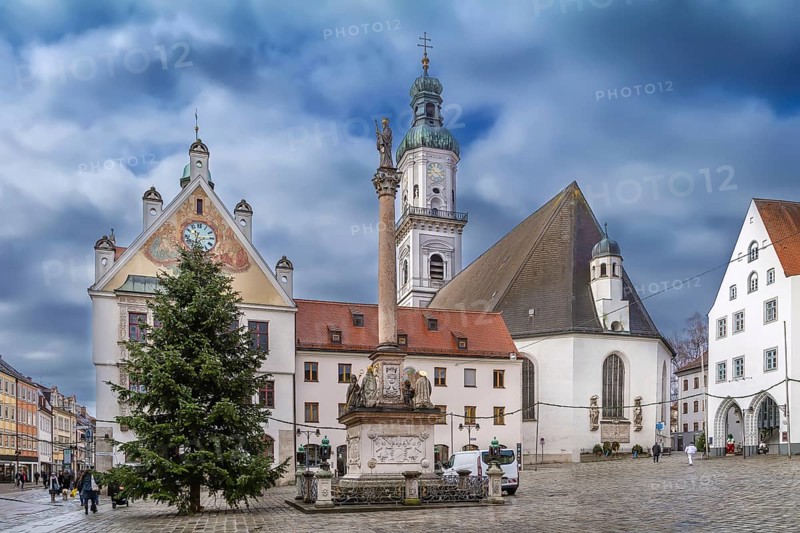 St George is parish church at Marienplatz in Freising, Germany, Europe
