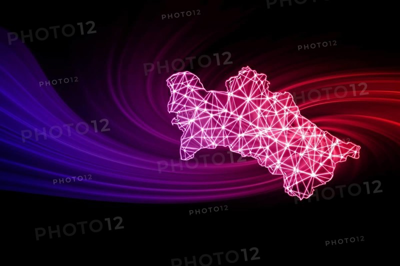 Map of Turkmenistan, Polygonal mesh line map, modern map