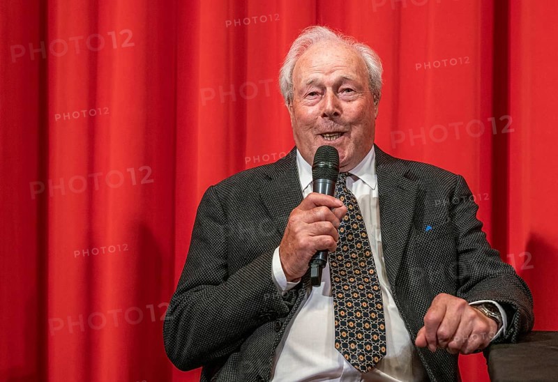 FRANKFURT AM MAIN, Germany, November 3rd 2019: John Glen (*1932, british film director an editor, most famous for directing a record five bond films) talking about his experiences directing five bond films at 30 Years 'Licence to Kill' talk at Deutsches Filmmuseum DFF, Europe
