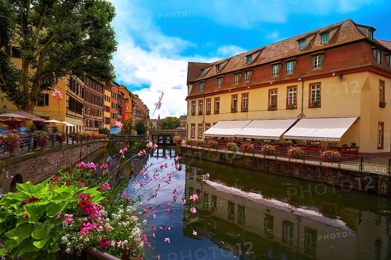 Strasbourg la Petite France in Alsace half timbered houses