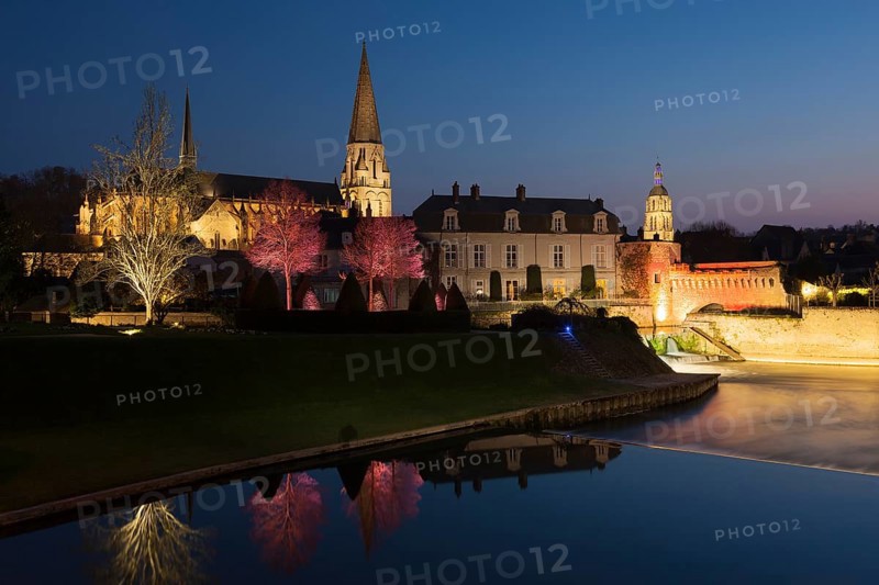Nightfall in Vendome, Loir-et-Cher, Centre-Val de Loire, France, Europe