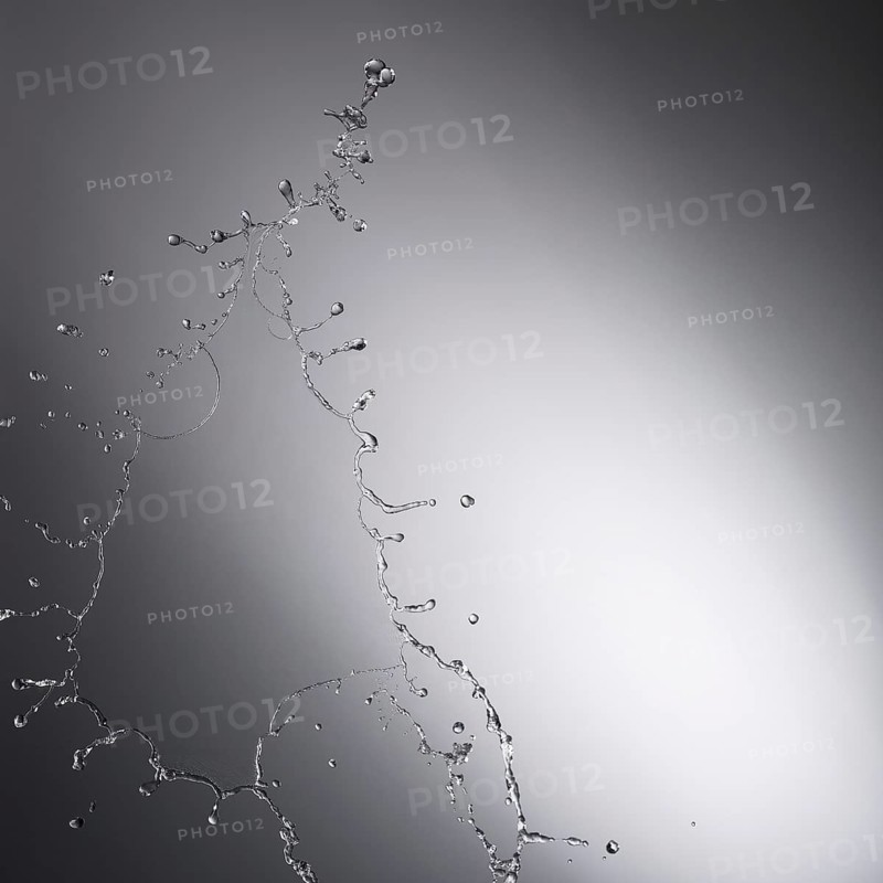 Water drop splash with grey background