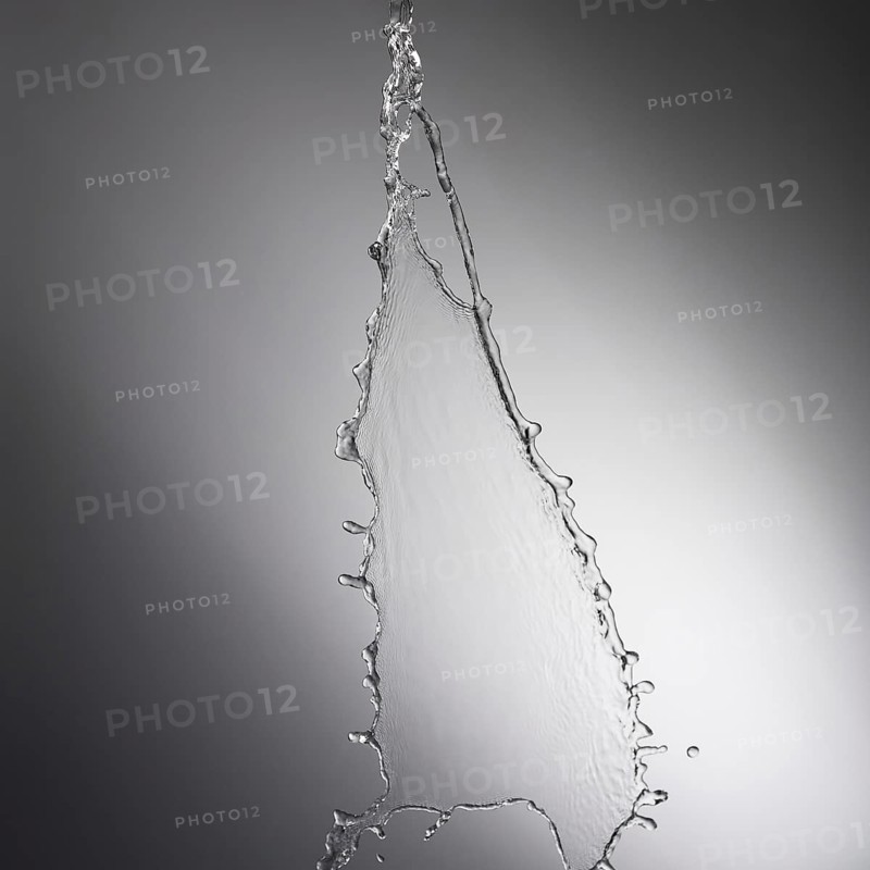 Water drop splash with grey background