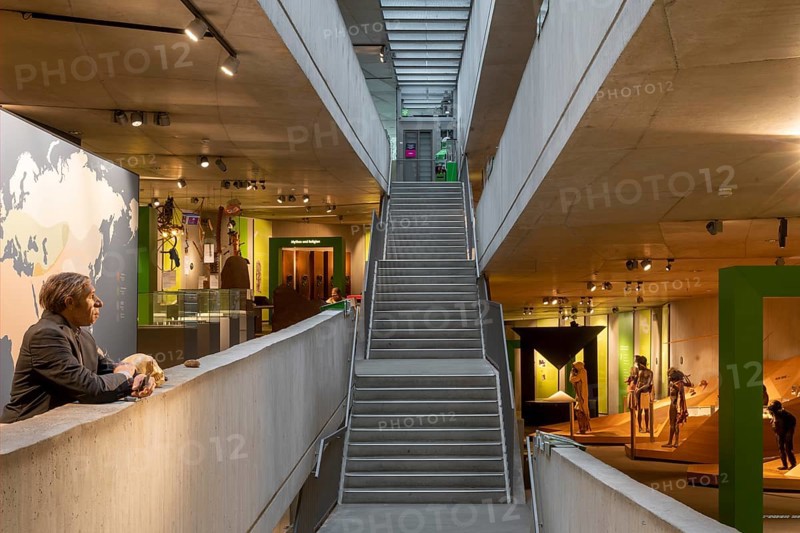 Mettmann, Neanderthal Museum, 1996 after a design by Günter Zamp Kelp, Julius Krauss and Arno Brandlhuber, exhibition with Stammbusch on the right