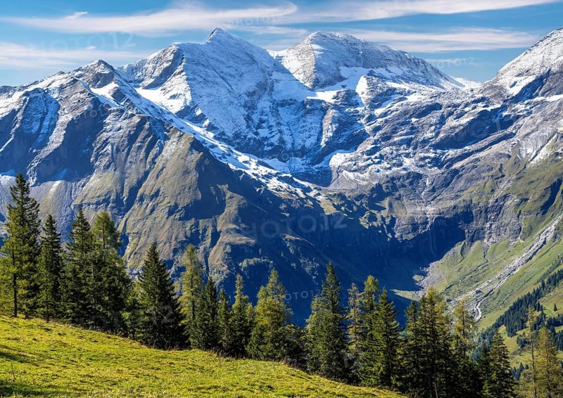 High Tauern mountain range at the Grossglockner high alpine road in Austria