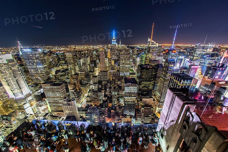 Rockefeller Center Observation Deck people 5 a view of the night view from the (top of the Rock). Shooting Location: New York, Manhattan