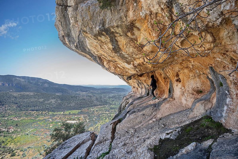 Mountain and climbing routes of Sa Gubia, Bunyola, Mallorca, spain