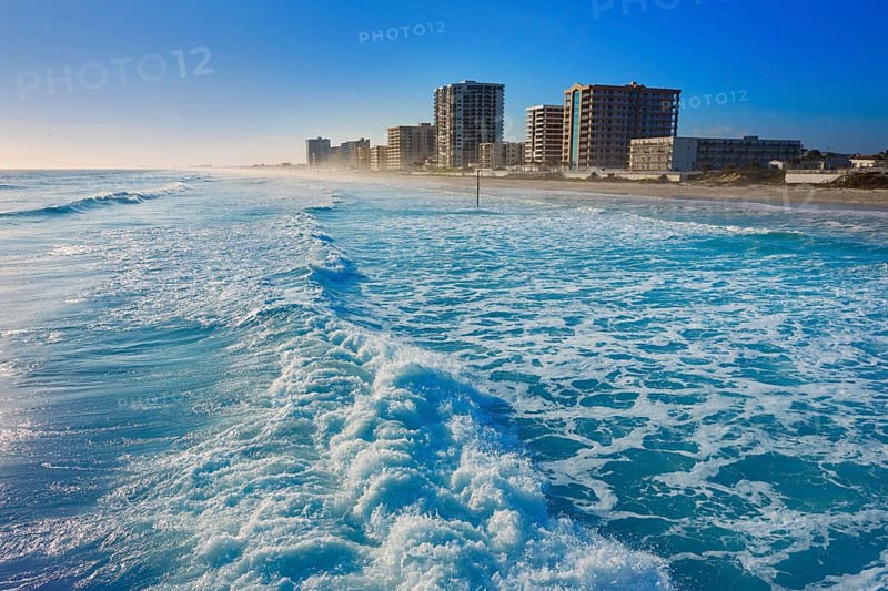 Daytona Beach in Florida shore buildings of USA
