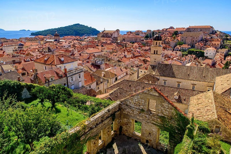 Overview of the old town of Dubrovnik, Croatia, Europe