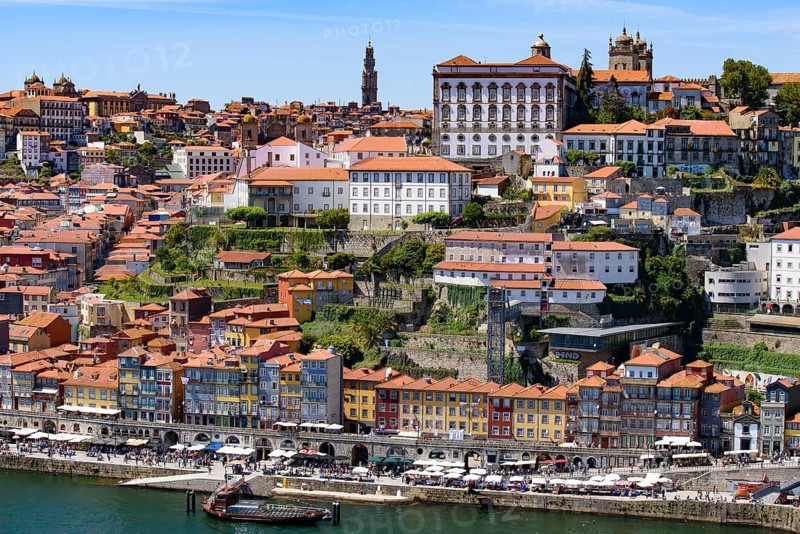River Douro and the riverbank of Ribeira District in Porto, Portugal, Europe