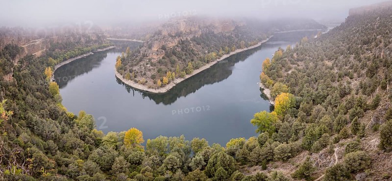 Meander, Las Hoces del Río Duratón Natural Park, Segovia province, Spain, Europe