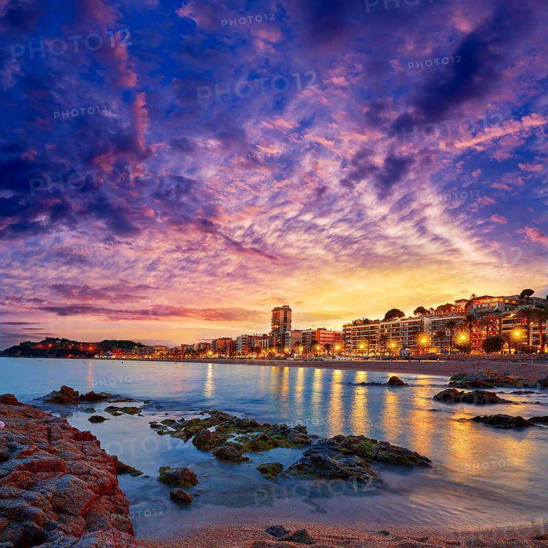 Lloret de Mar sunset at Costa Brava of Girona at Catalonia spain