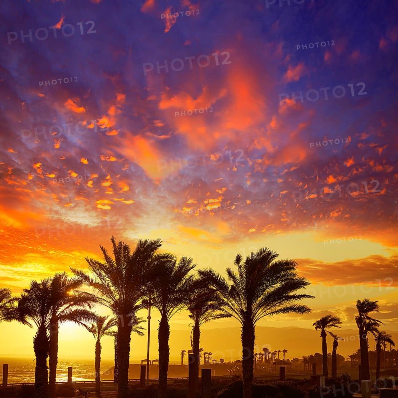 Almeria Cabo de Gata sunset in Retamar beach at Spain