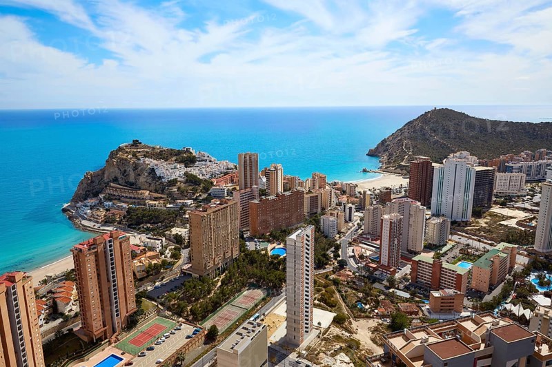 Benidorm Poniente beach in Alicante Mediterranean of Spain