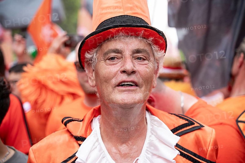 06.07.2024, Berlin, Germany, Europe, portrait of a fan of the Dutch national football team at a fan walk in front of the quarter-final match against Turkey during the European Football Championship UEFA EURO 2024, Europe