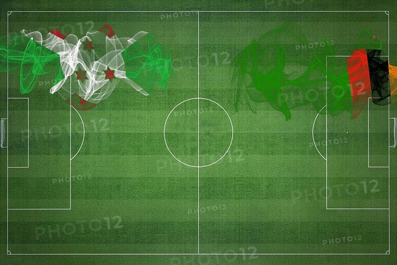 Burundi vs Zambia Soccer Match, national colors, national flags, soccer field, football game, Competition concept, Copy space