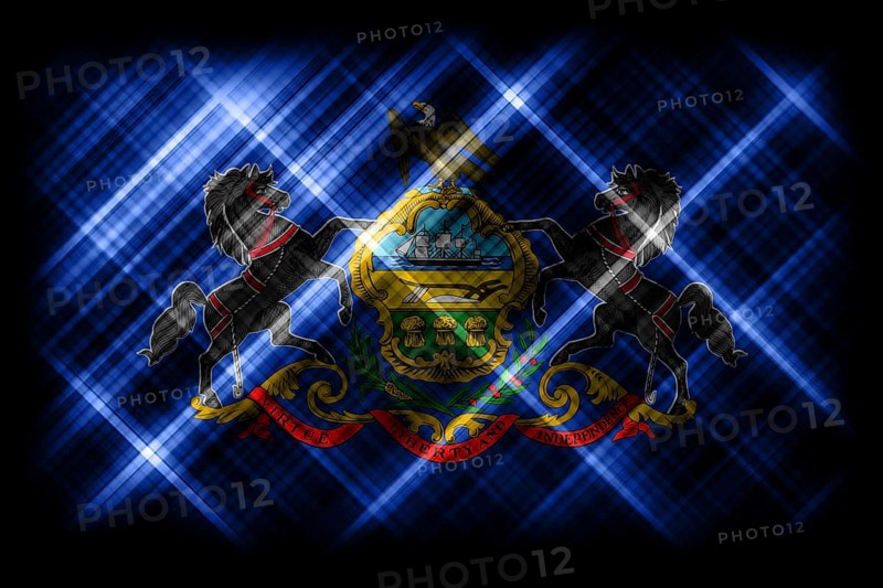 Pennsylvania state flag, Pennsylvania flag background modern flag