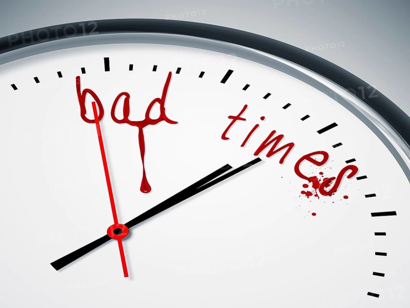 A nice clock with bad times and blood