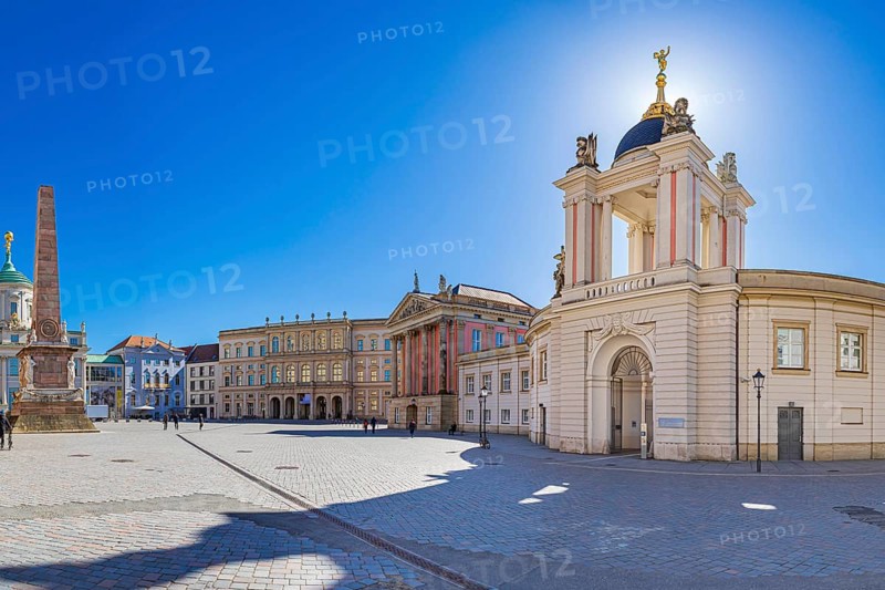 Alter Markt with view of Museum Barberini and City Palace in Potsdam, Germany