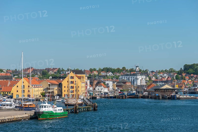 Maritime Svendborg, cityscape, harbour, jetty, historic warehouse, Great Belt, Baltic Sea, Fyn, Fyn Island, Denmark