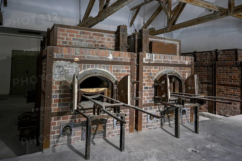 Large crematorium of the former Dachau concentration camp, now a concentration camp memorial, Dachau near Munich, Bavaria, Germany