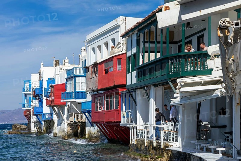 Little Venice, Chora, Mykonos Town, Mykonos, Cyclades Islands, Greece